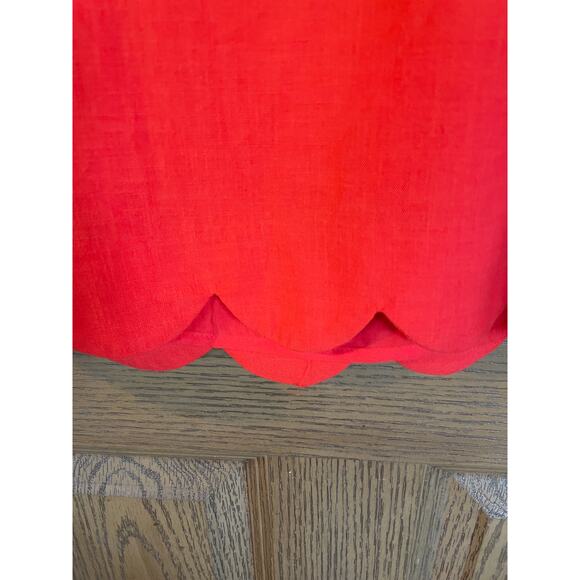 Kate Spade size Large sleeveless scalloped hem burnt orange knee length dress - Picture 3 of 7